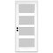 Codel Doors 36" x 80" Primed White Contemporary Flush-Glazed Exterior Fiberglass Door 3068RHISPSF20F4LS491615M - alternate 1